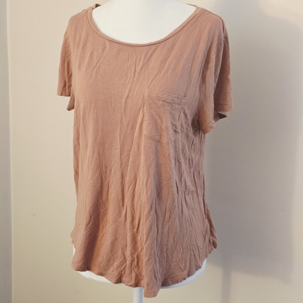 Aeropostale Women's Large Soft Light Orange Short Sleeve Top